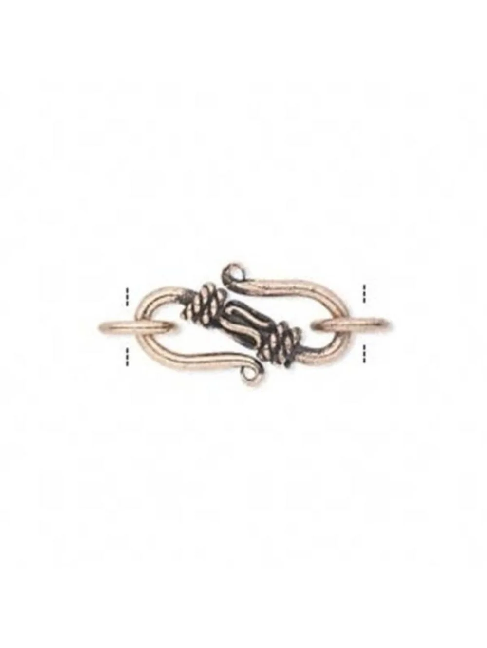 Antiqued Solid India Copper Rope S Hook Clasp Necklace Finding